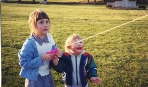 Children flying kite