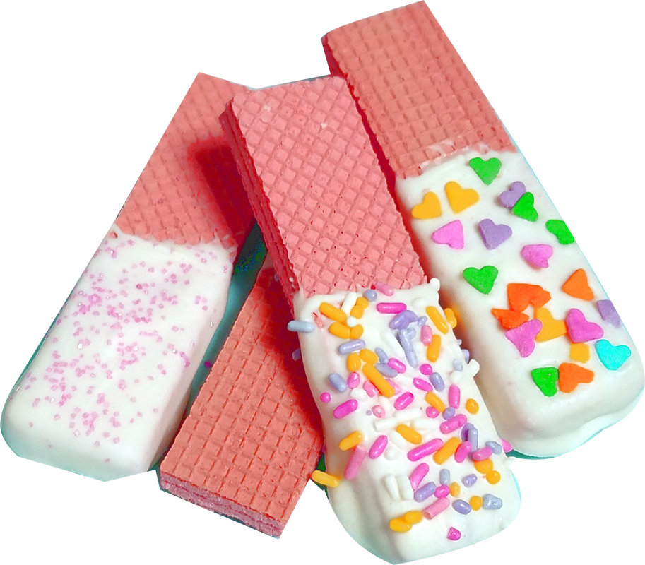 decorate Valentine's wafer cookies