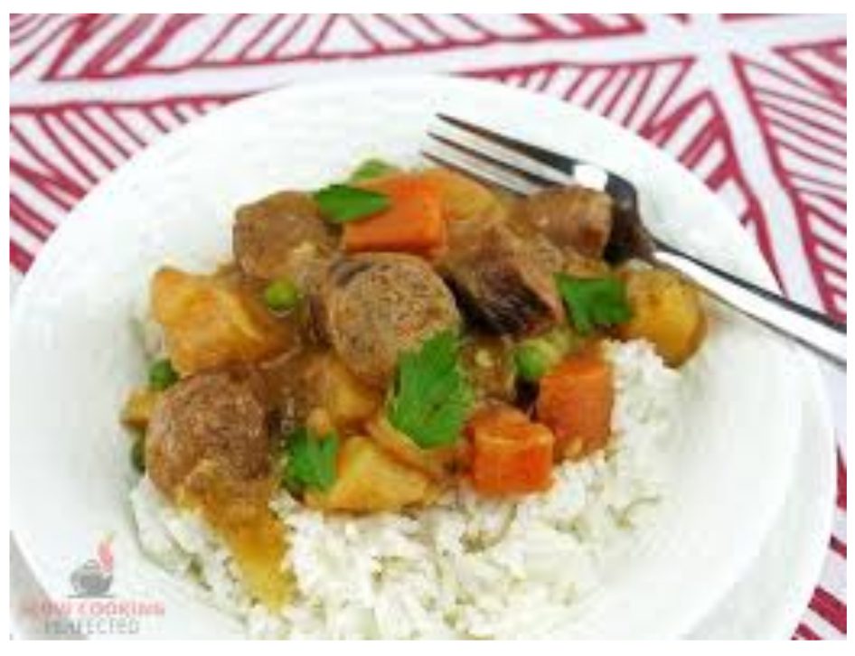 coconut curried sausages