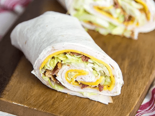 wrap with cheese and meat
