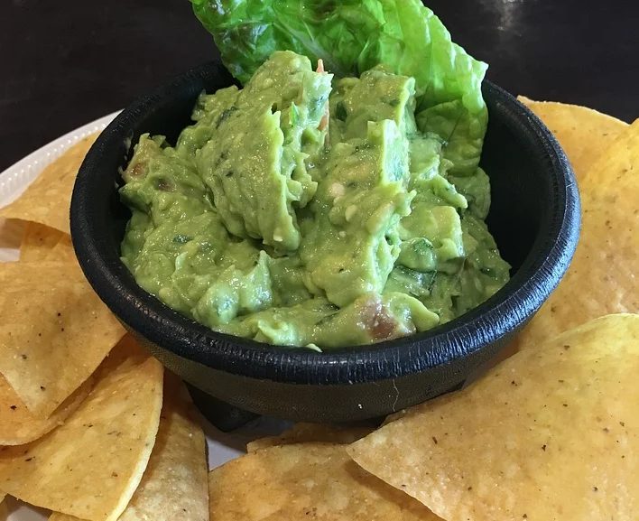 tortilla chips and bowl of guacamole