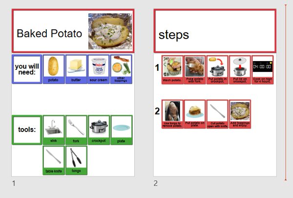 screenshot of recipe template open in PowerPoint